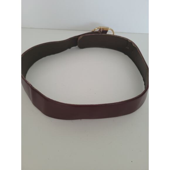 Bally Logo Leather Belt Burgundy Equestrian Red Wide Size 70 25-27\